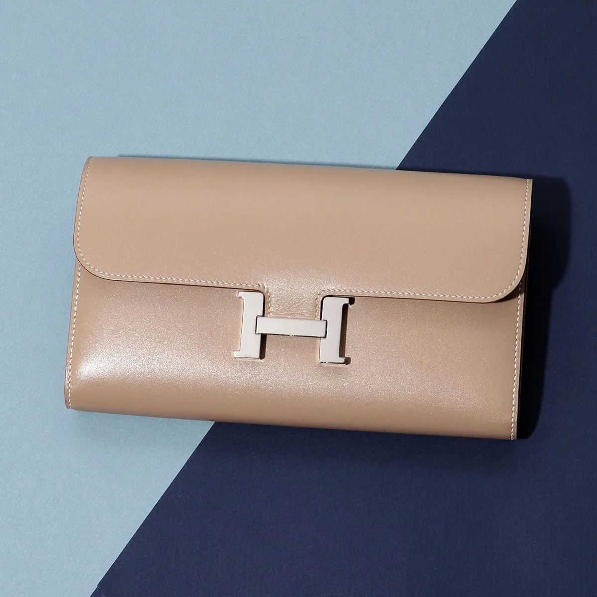 Hermès Argile Tadelakt Constance Long Wallet