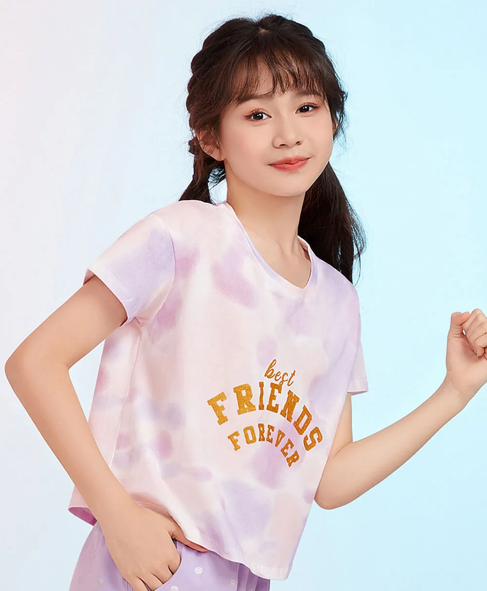 Junior Bright Dreams Short Sleeve Crop Graphic Tee