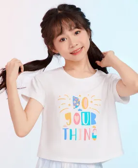 Junior Bright Dreams Short Sleeve Crop Graphic Tee