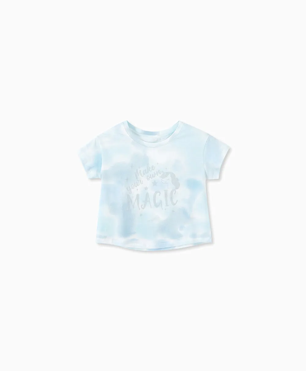 Junior Bright Dreams Short Sleeve Crop Graphic Tee