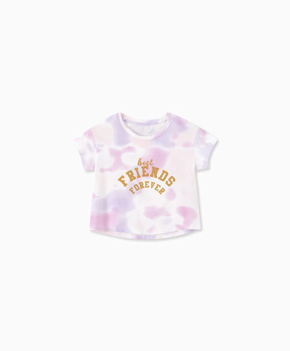 Junior Bright Dreams Short Sleeve Crop Graphic Tee
