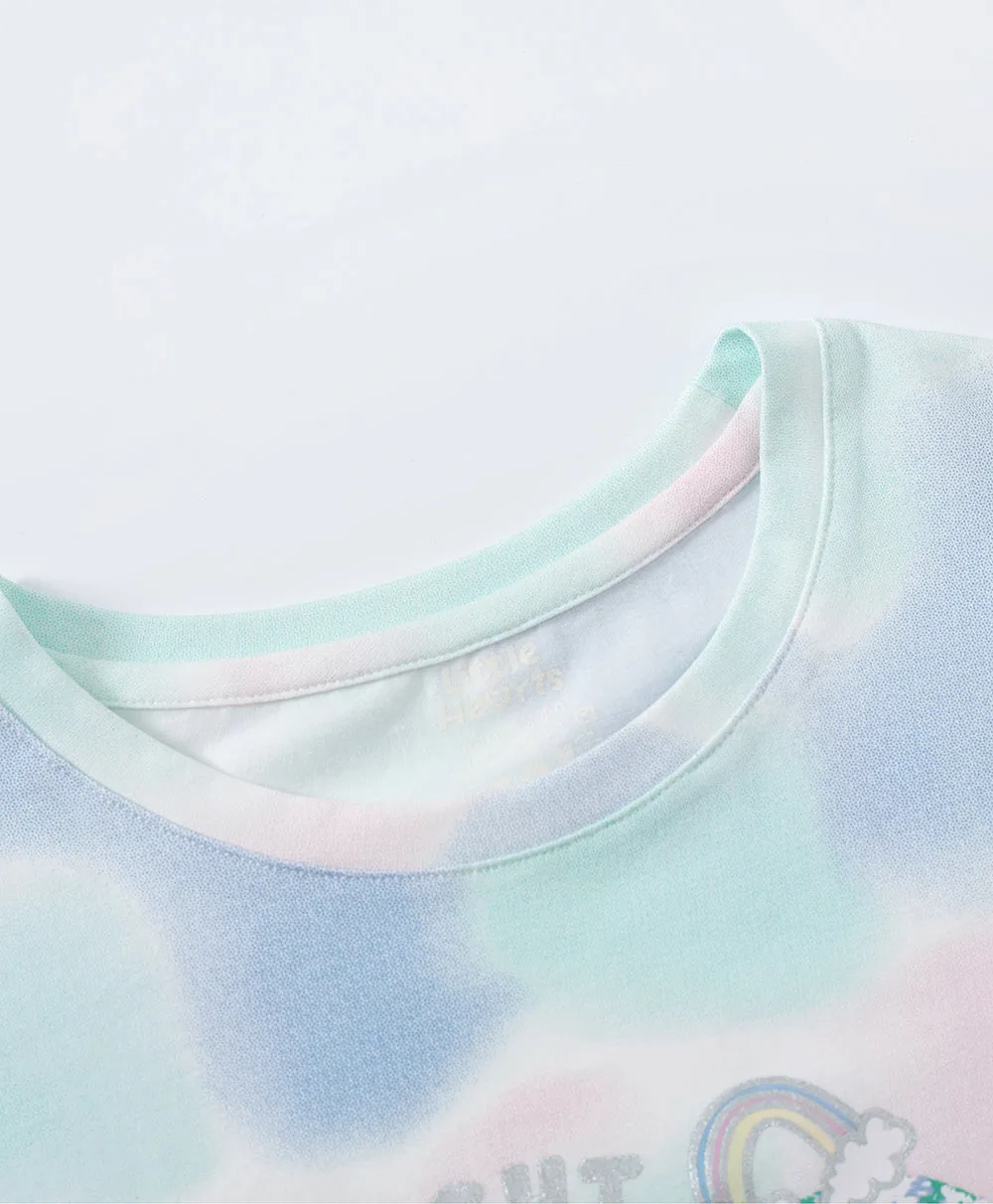 Junior Bright Dreams Short Sleeve Crop Graphic Tee
