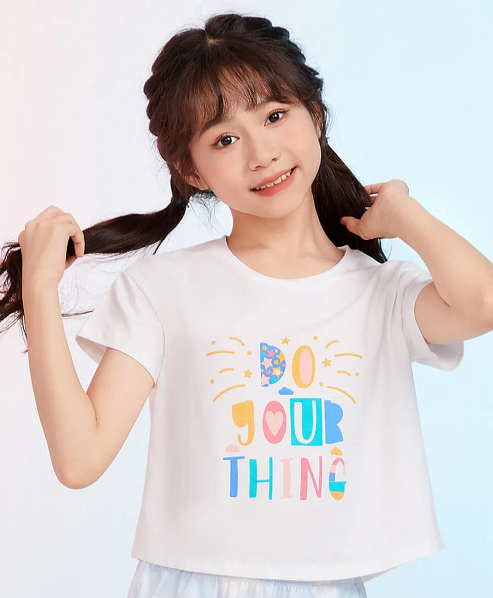 Junior Bright Dreams Short Sleeve Crop Graphic Tee