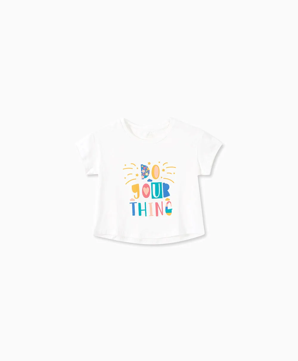 Junior Bright Dreams Short Sleeve Crop Graphic Tee