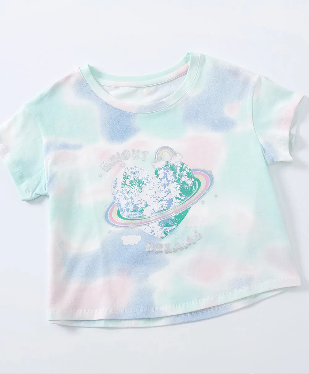 Junior Bright Dreams Short Sleeve Crop Graphic Tee