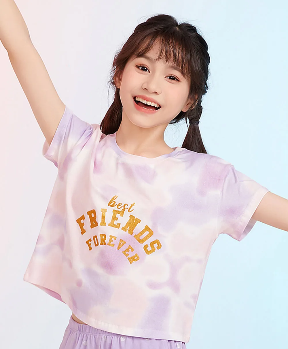 Junior Bright Dreams Short Sleeve Crop Graphic Tee