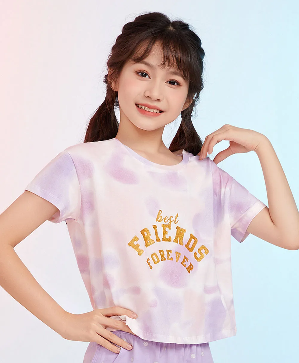 Junior Bright Dreams Short Sleeve Crop Graphic Tee