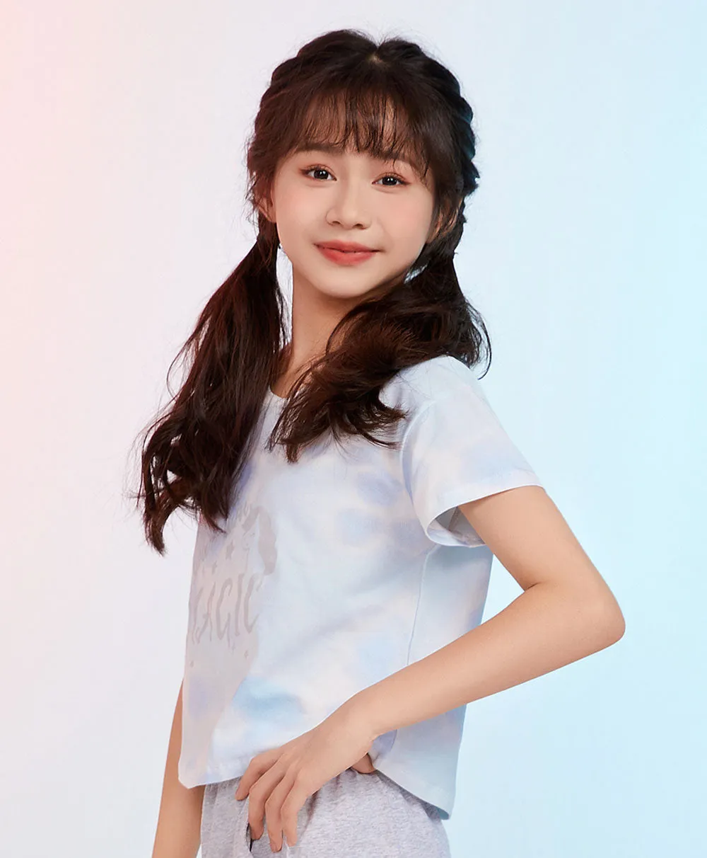 Junior Bright Dreams Short Sleeve Crop Graphic Tee
