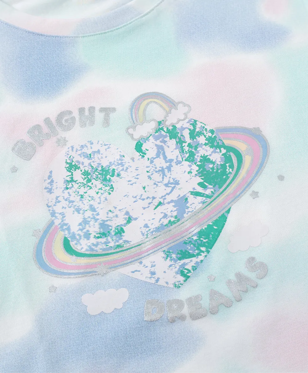 Junior Bright Dreams Short Sleeve Crop Graphic Tee
