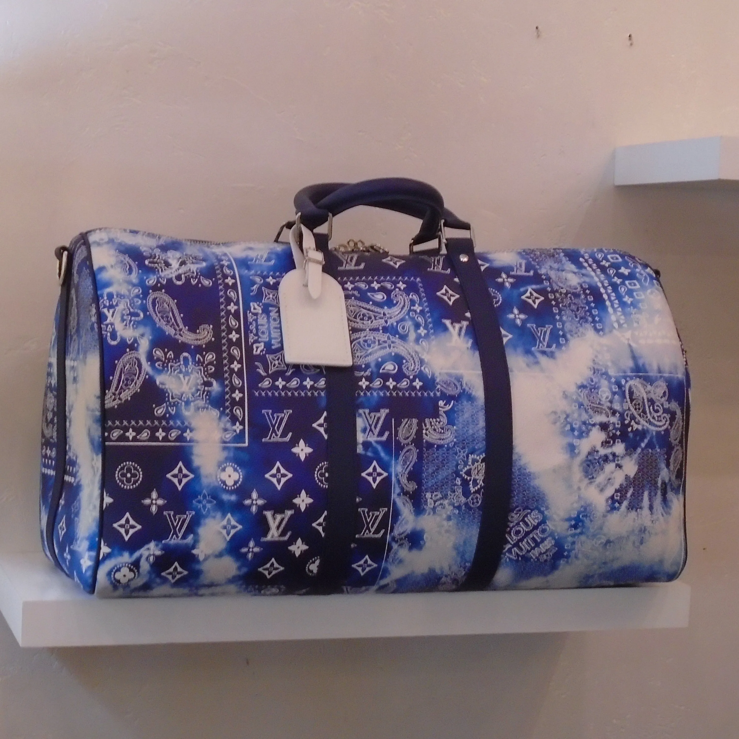 Louis Vuitton Vintage Keepall #50 Blue Bandana