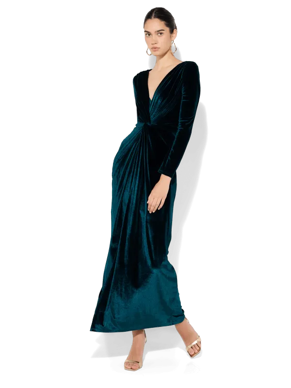 Mercy Emerald Velvet Dress