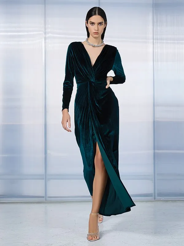 Mercy Emerald Velvet Dress