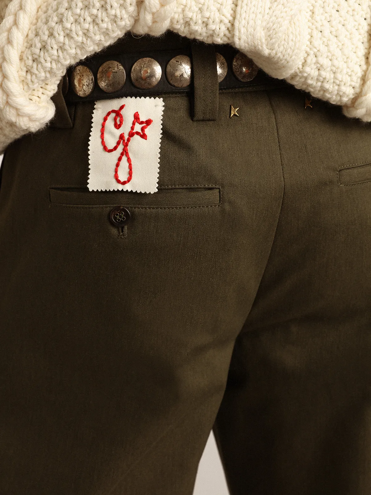 Military-green Golden Collection chinos