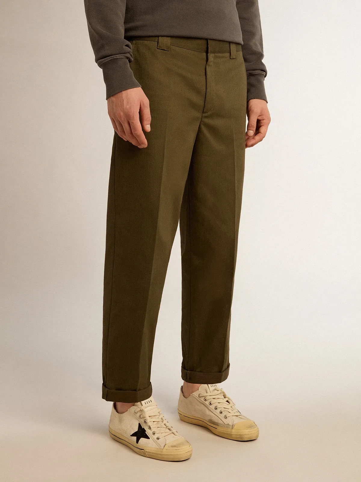 Military-green Golden Collection chinos