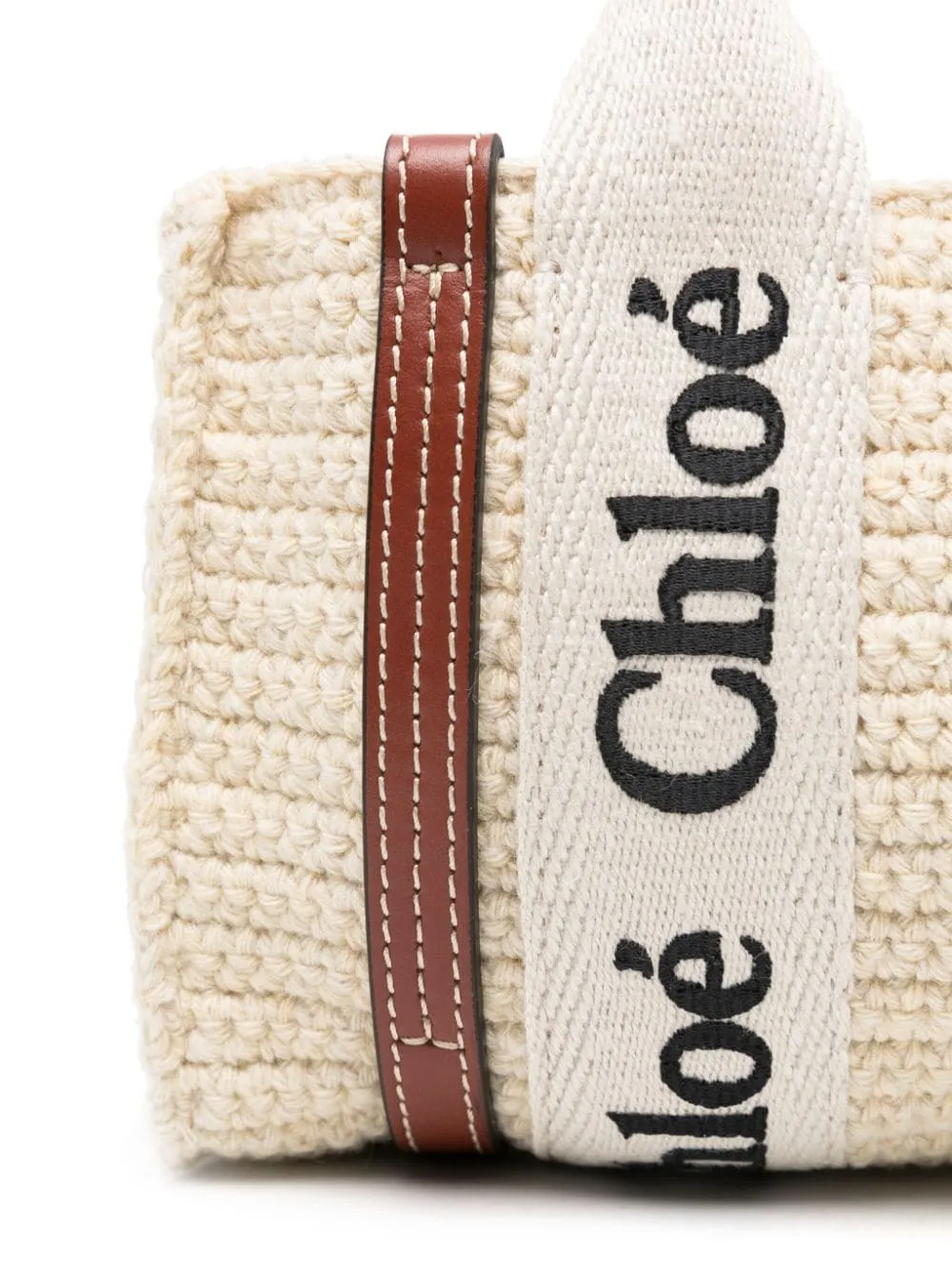 MINI WOODY CROSSBODY BAG IN COTTON AND LEATHER