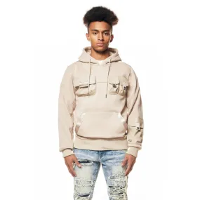Mixed Media Utility Fleece Hoodie - Latte