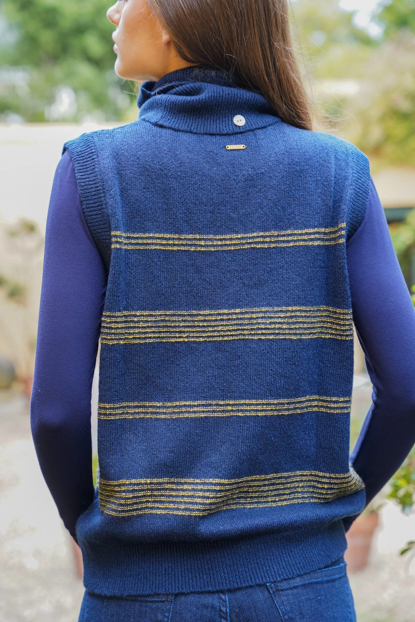 Navy Stripe Sleeveless Pullover