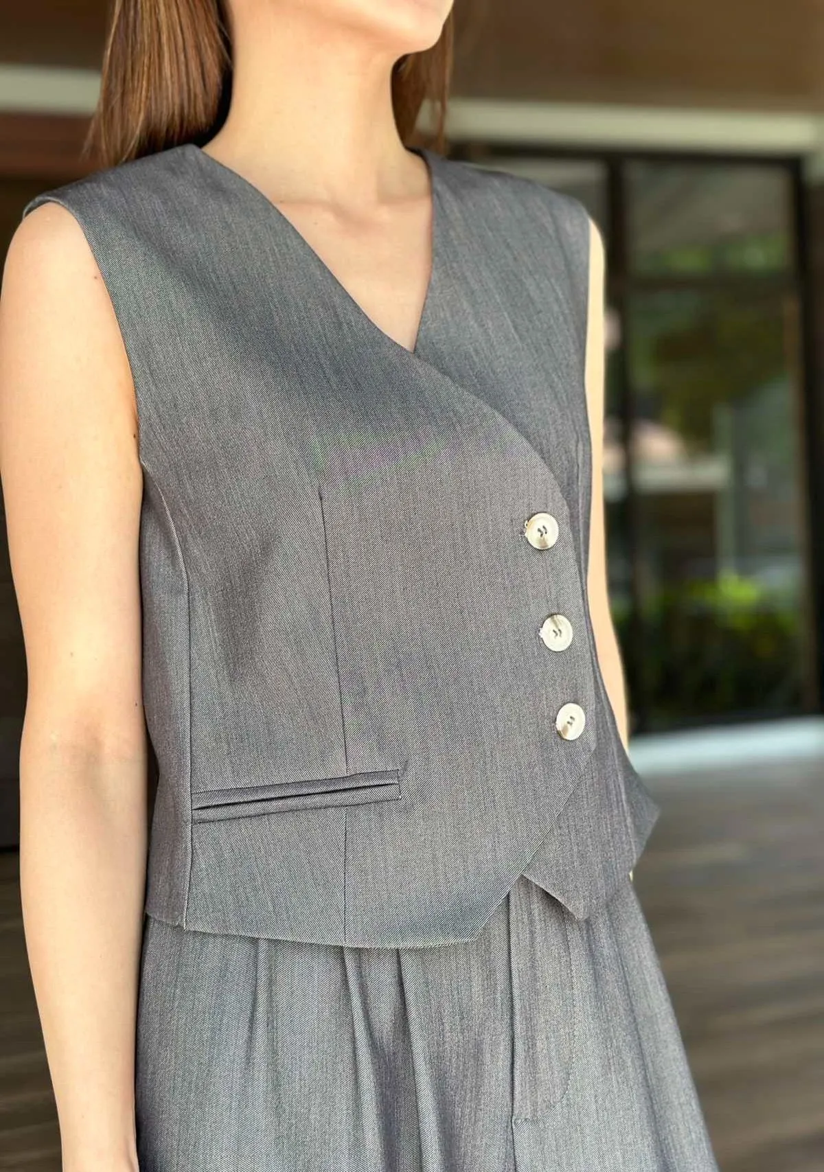 Odella Vest in Grey
