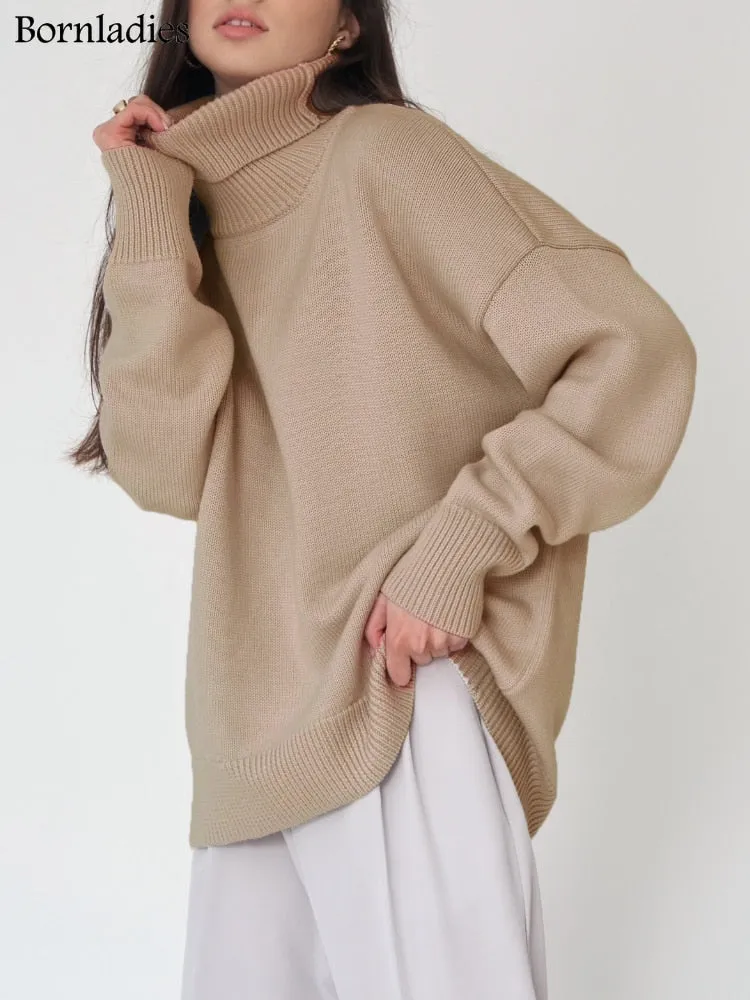 Oversized Women Turtleneck Sweater