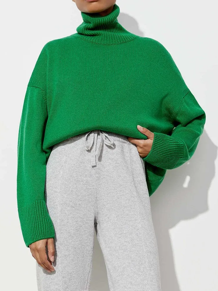 Oversized Women Turtleneck Sweater