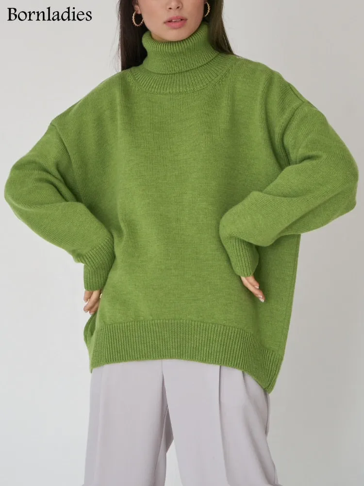 Oversized Women Turtleneck Sweater