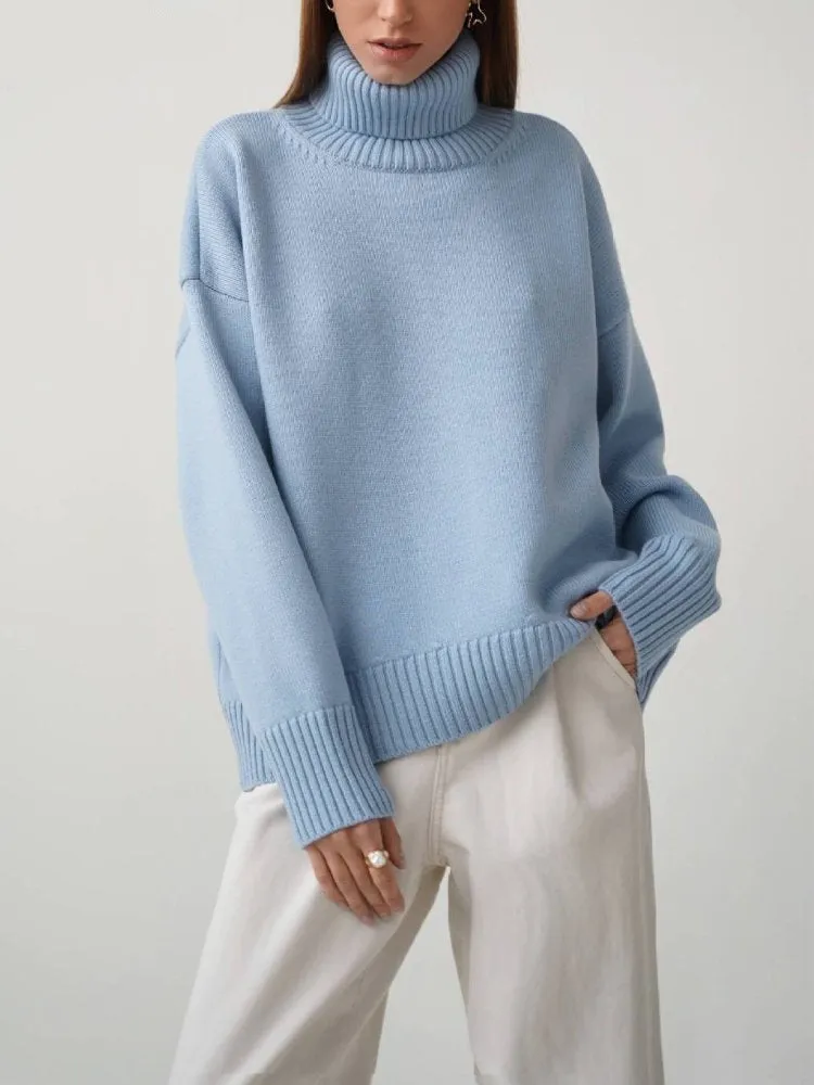 Oversized Women Turtleneck Sweater
