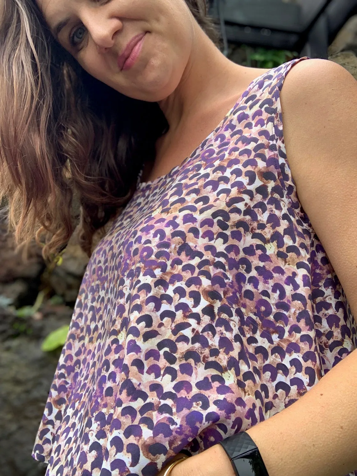 Rayon challis in rainbow abstract leopard