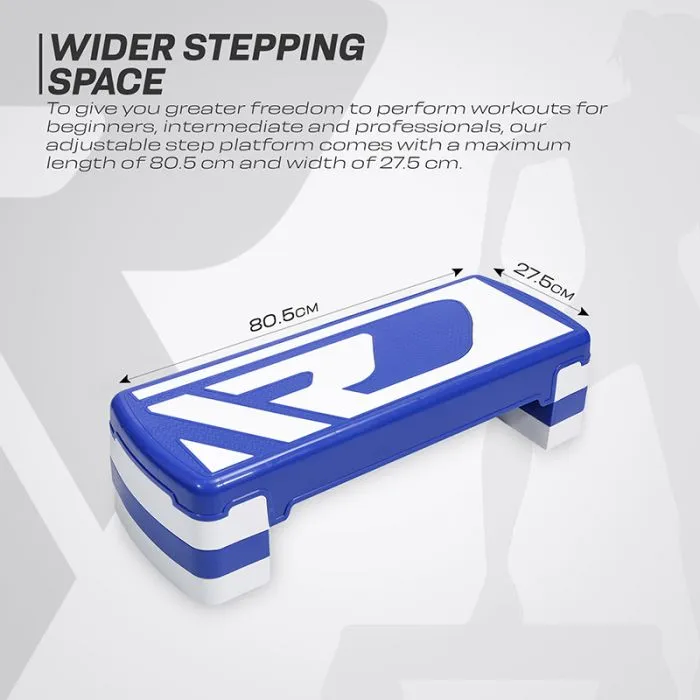 RDX 1P 20cm Aerobic Step Platform with 3 Level Risers 5cm Height Each