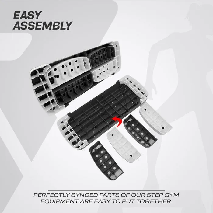 RDX 1P 20cm Aerobic Step Platform with 3 Level Risers 5cm Height Each