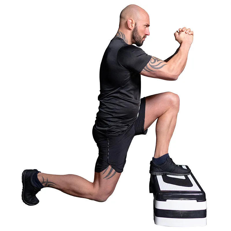 RDX 1P 20cm Aerobic Step Platform with 3 Level Risers 5cm Height Each