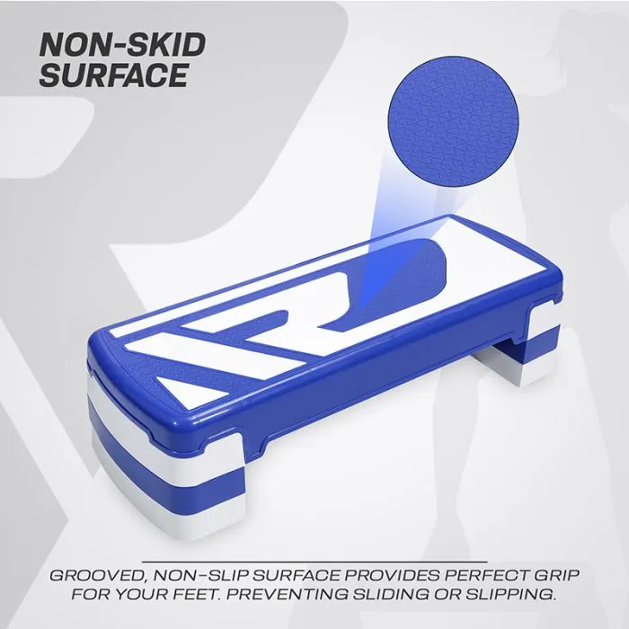 RDX 1P 20cm Aerobic Step Platform with 3 Level Risers 5cm Height Each