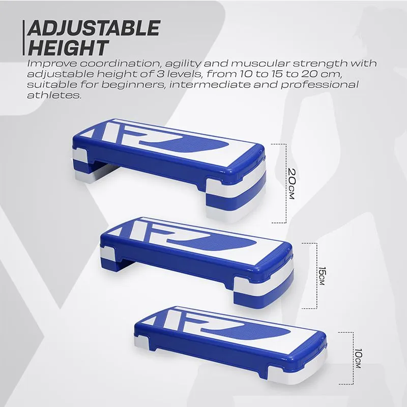 RDX 1P 20cm Aerobic Step Platform with 3 Level Risers 5cm Height Each