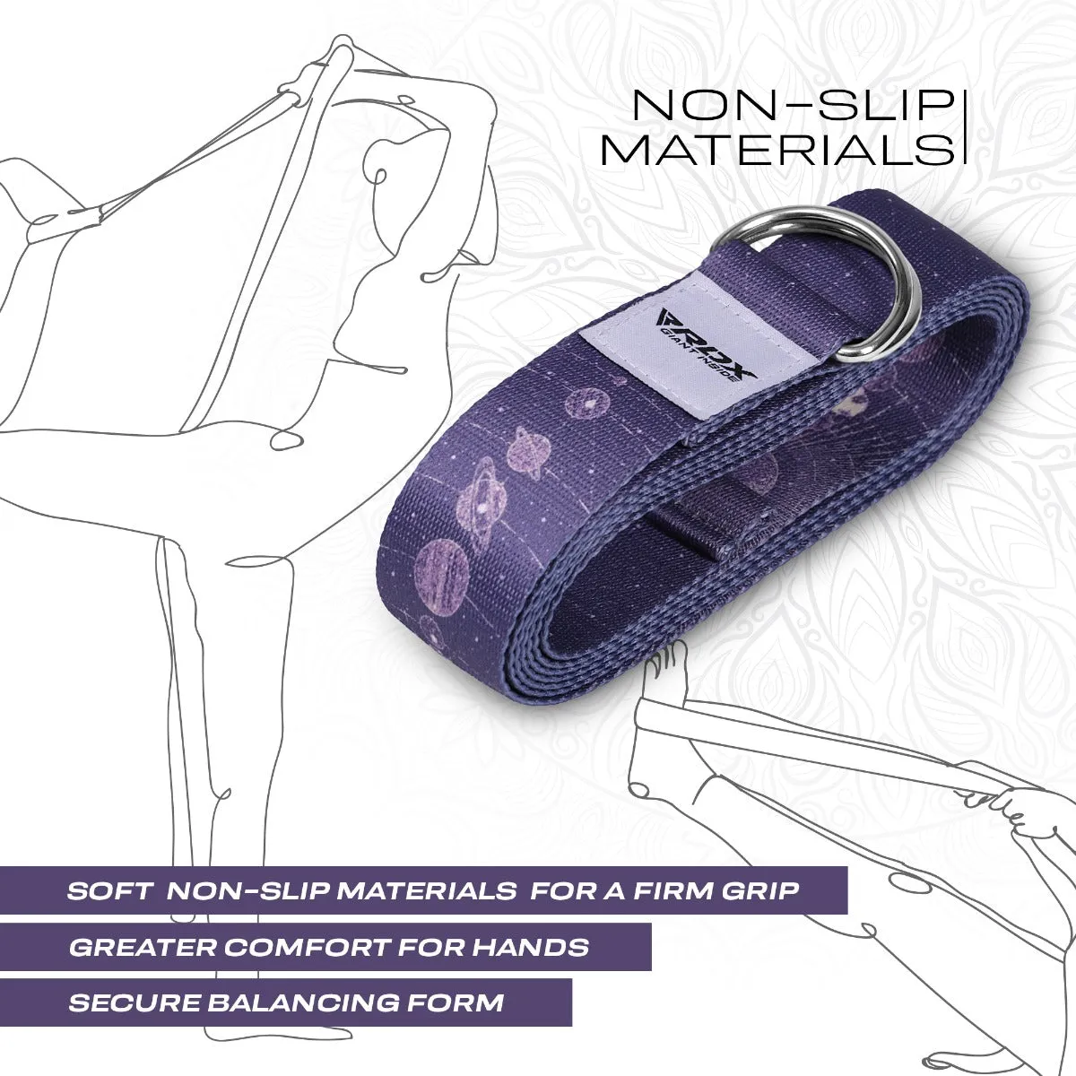 RDX F19 D-Ring Steel Buckle Cotton Yoga Strap