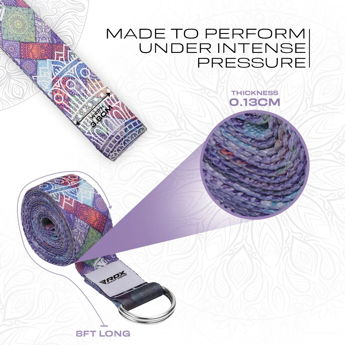 RDX F9 D-Ring Steel Buckle Cotton Yoga Strap