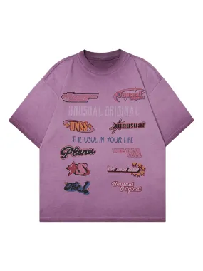 Retro High Street Letter Print Oversize Loose T-shirt - 1510