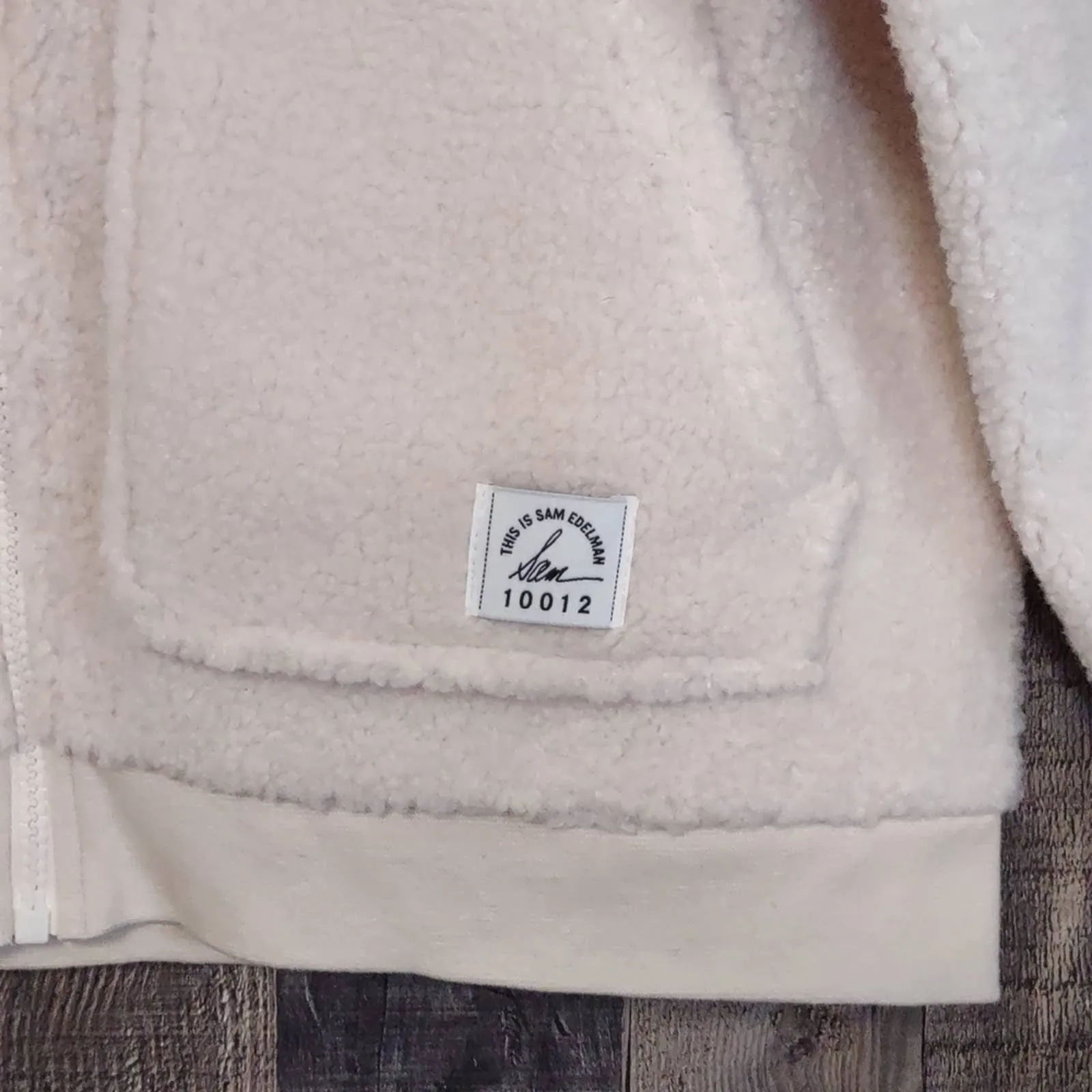 Sam Edelman Popcorn Faux Shearling Jacket Ivory Medium