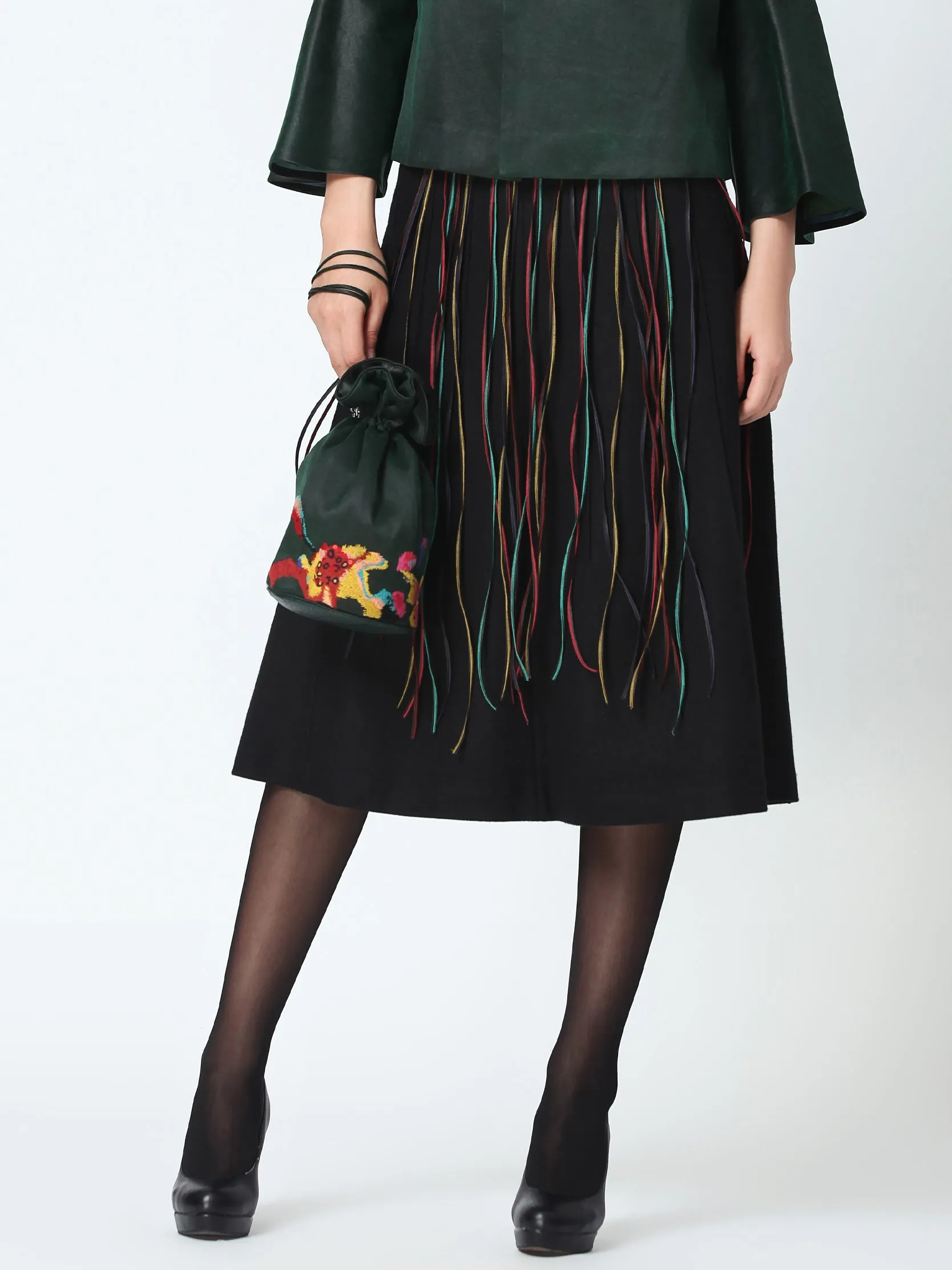 Silk embroidered tassels belt （or necklace）
