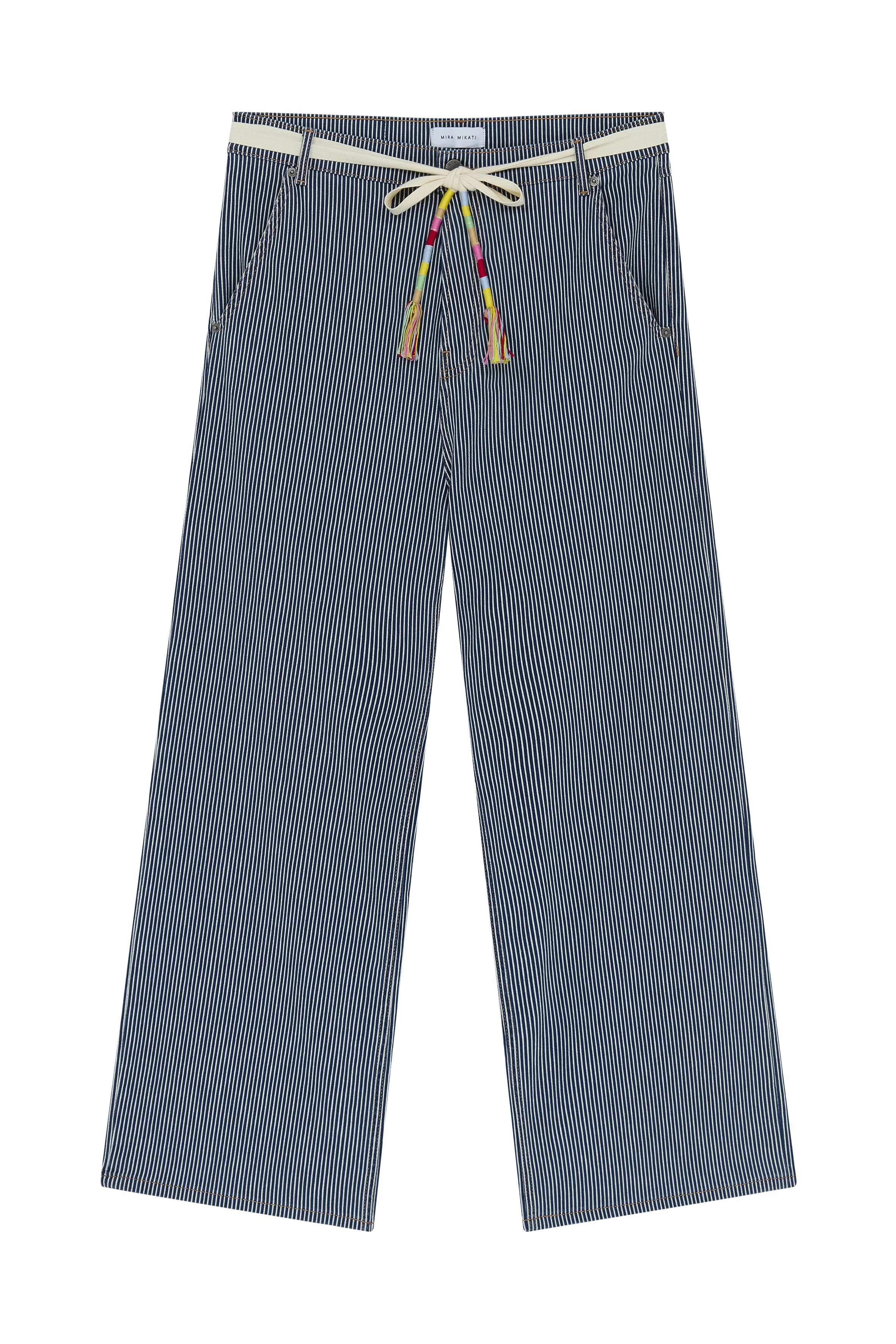 Striped Straight Leg Jeans