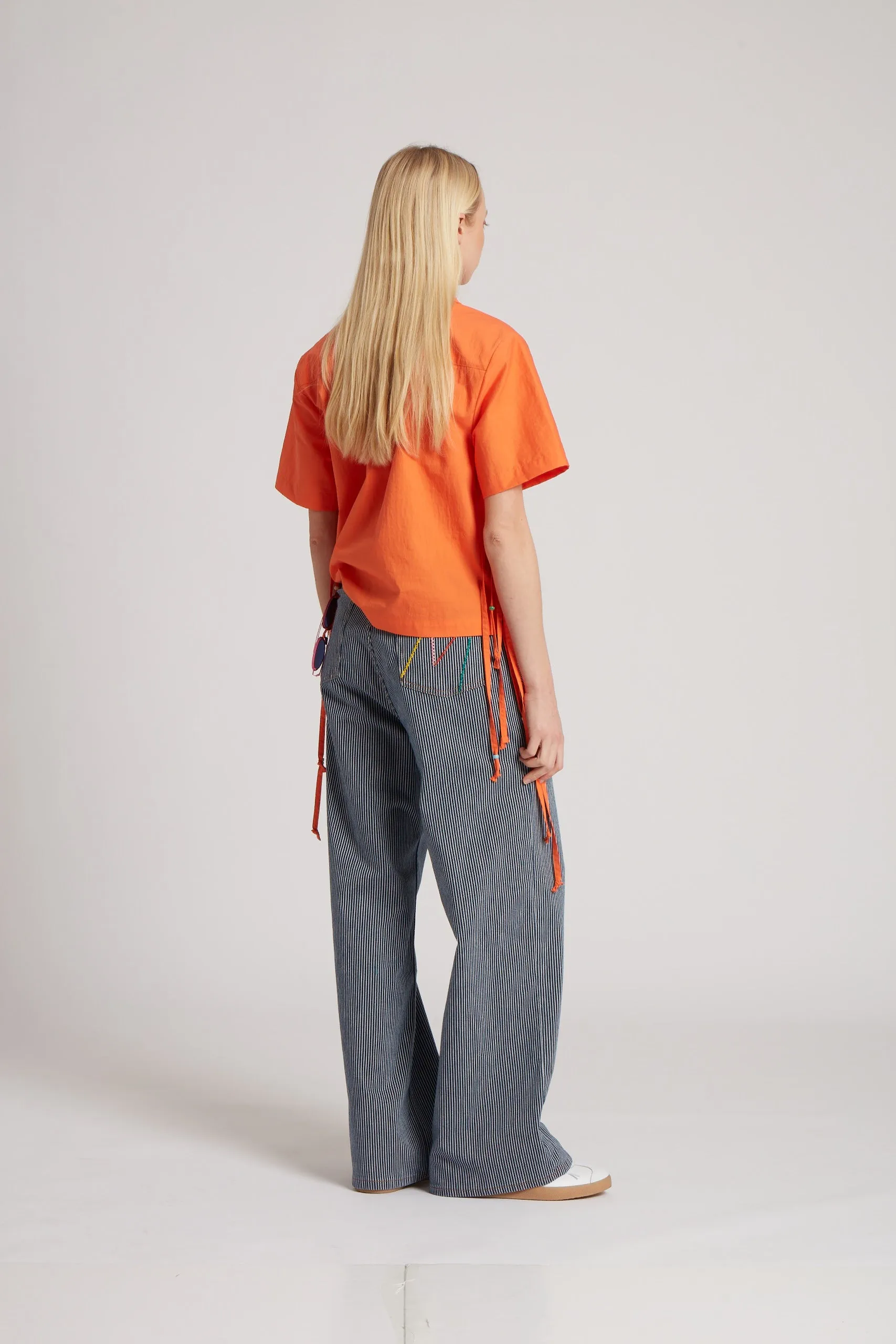 Striped Straight Leg Jeans