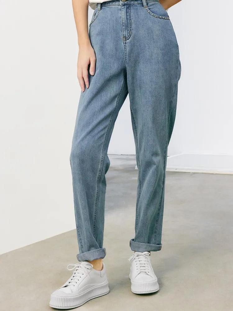 Studded Baggy Dad Jeans