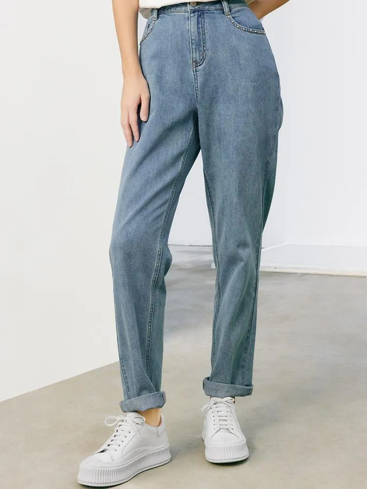 Studded Baggy Dad Jeans