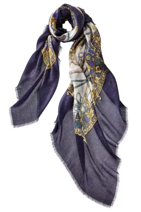 Tassels Scarf - Navy