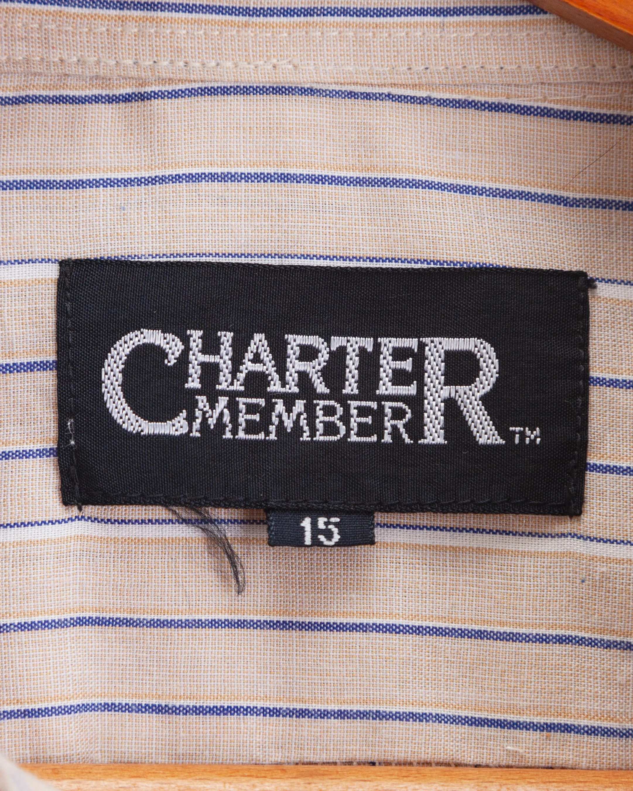 Vintage 1980s Charter Member Short Sleeve Pinstripe Button Up Shirt (15)