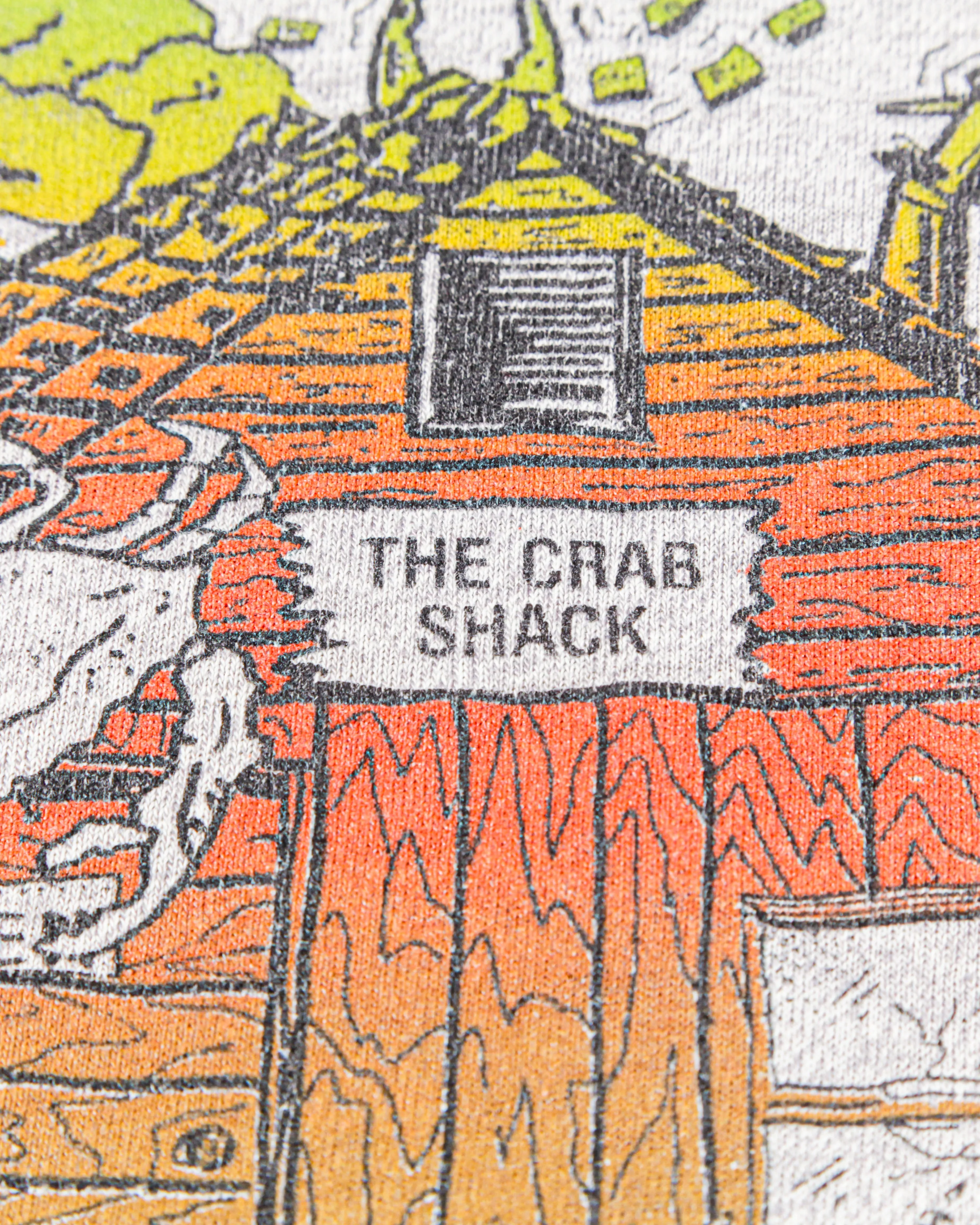 Vintage 1980s Screen Stars The Crab Shack Single Stitch Made in USA T-Shirt (Large)