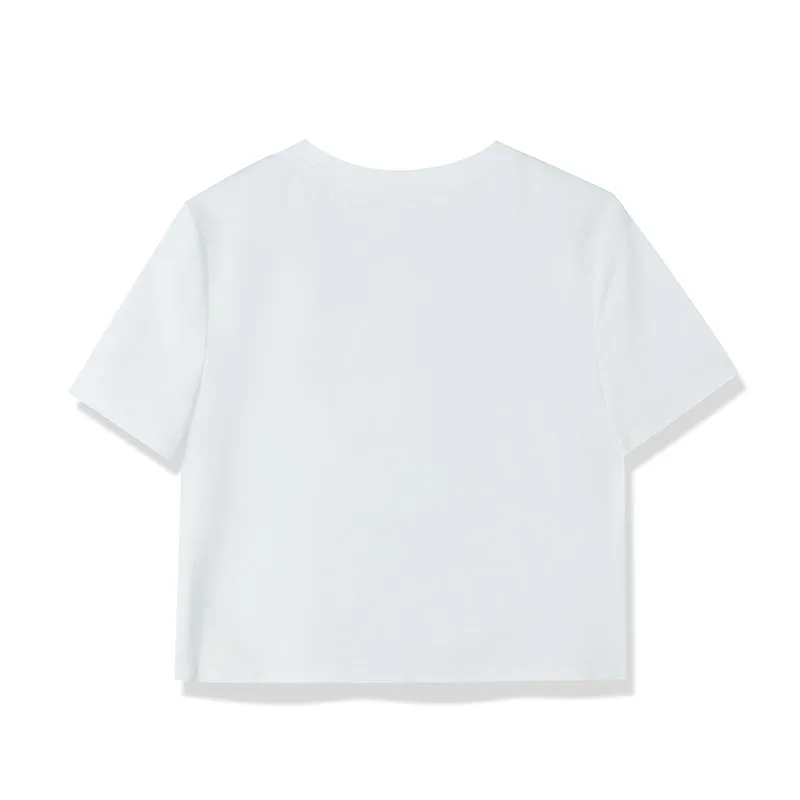 White Crop Cotton T-shirt