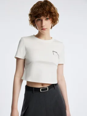 White Crop Cotton T-shirt