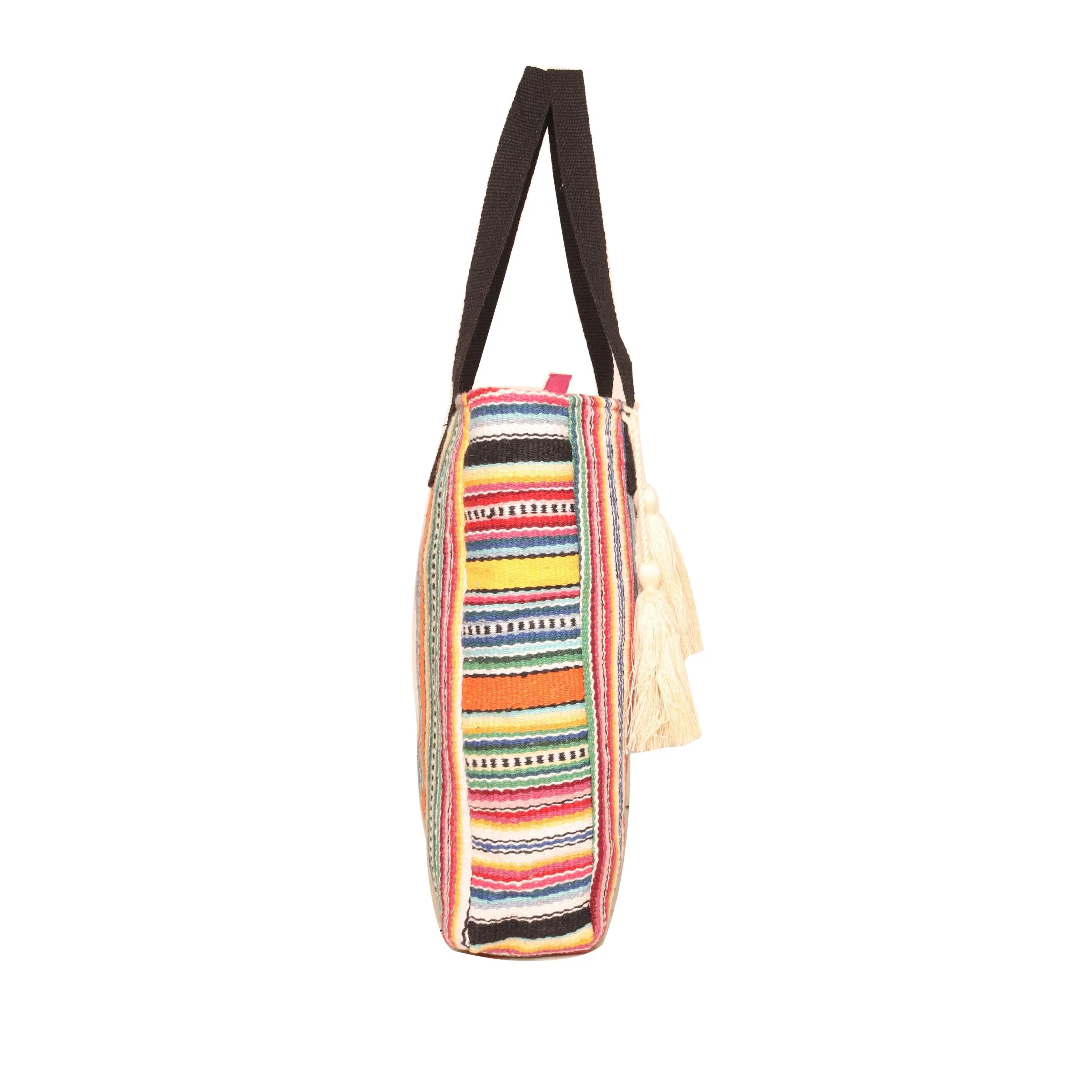 Women Multi Shopper Bag With Tassels
