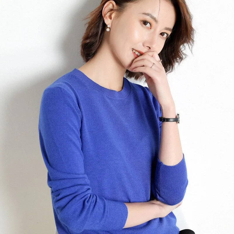 Women Sweater O-neck Pullover Shirt
