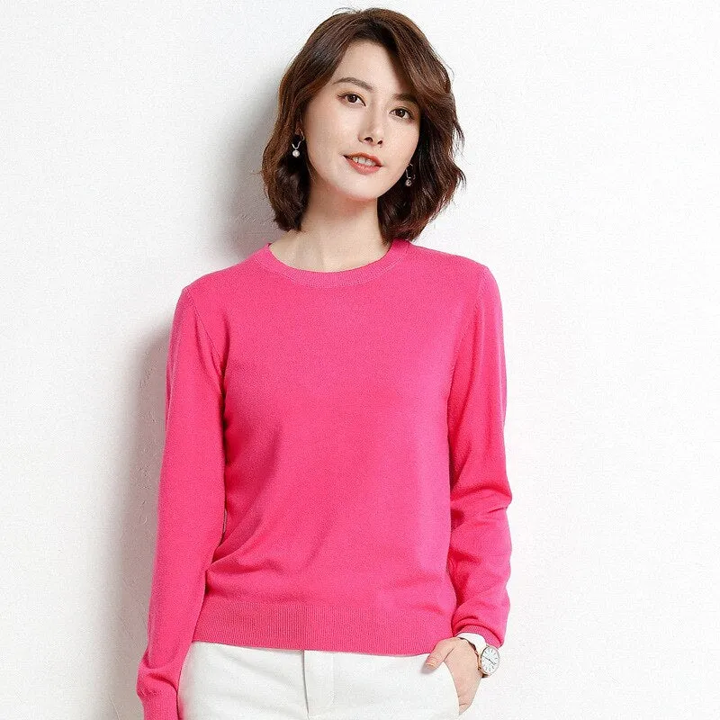 Women Sweater O-neck Pullover Shirt