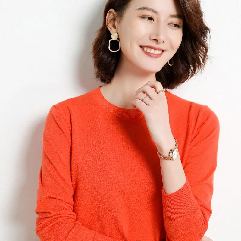 Women Sweater O-neck Pullover Shirt